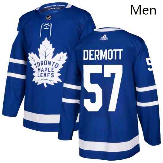 Mens Adidas Toronto Maple Leafs 57 Travis Dermott Premier Royal Blue Home NHL Jersey